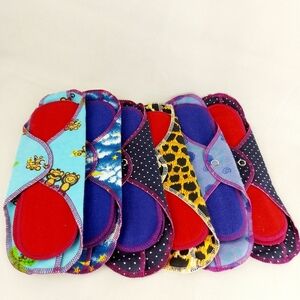 Reusable 100% cotton washable panty liner sanitary cloth menstrual pads 6x NEW